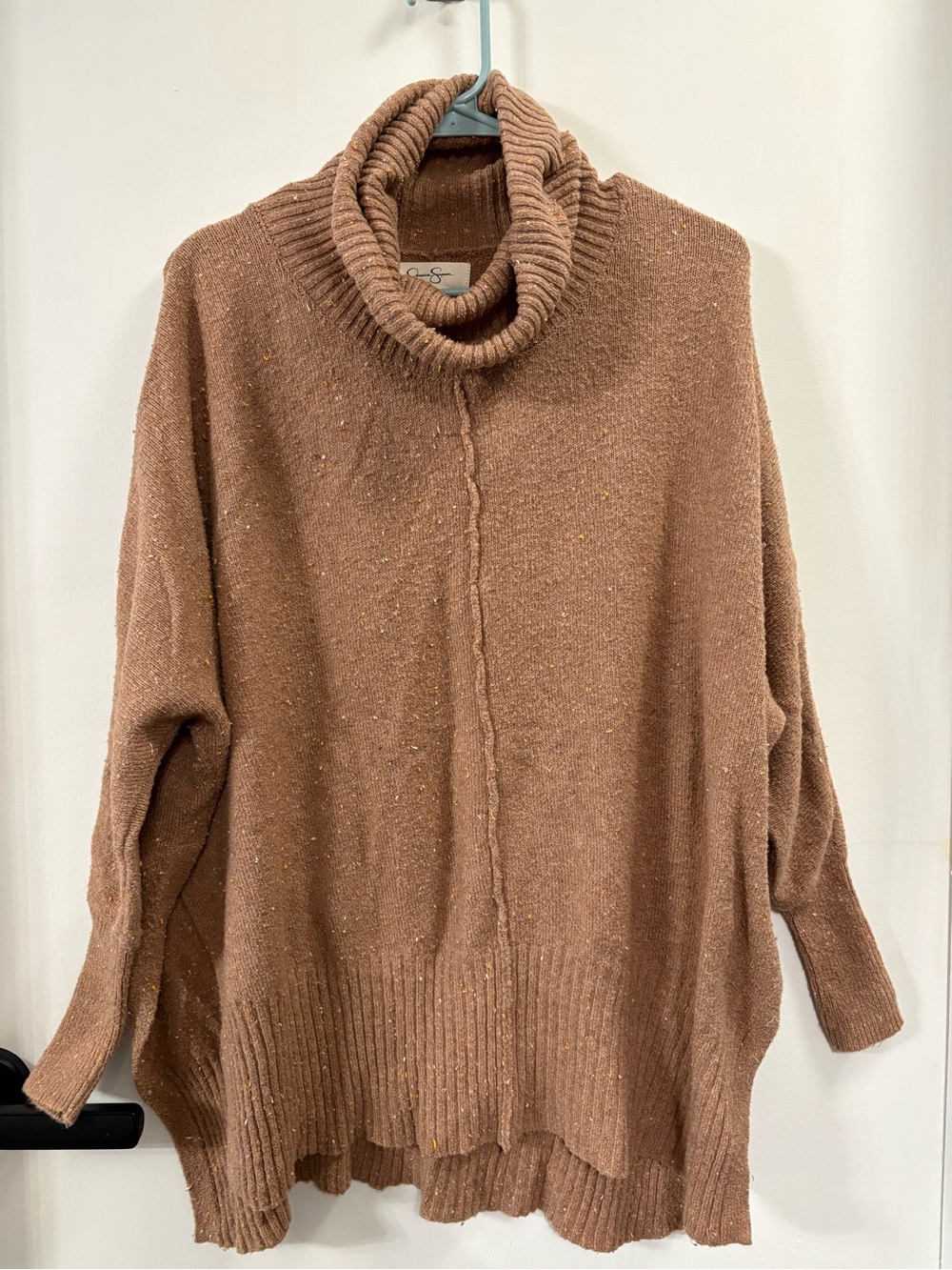 Speckled Brown Chunky Turtleneck Sweater